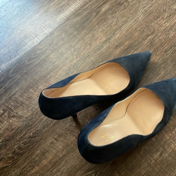 Kate Spade Navy Blue Suede Flats - Picture 2 of 4
